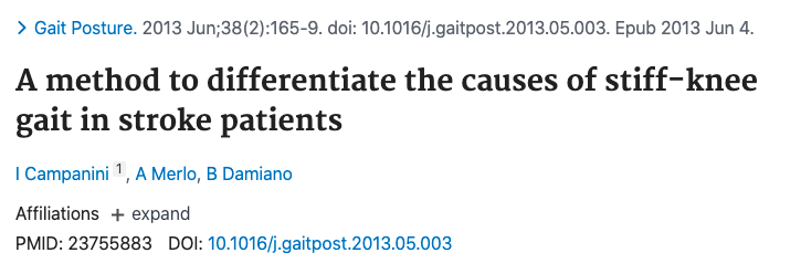 stiff knee gait stiff knee